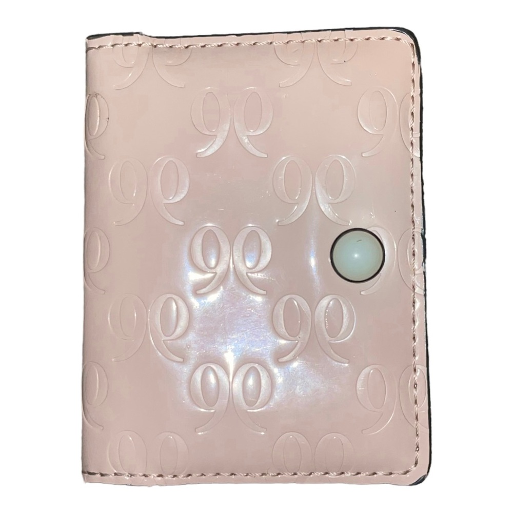 Nine West nude pink color with faux Pearl button snap closure cardholder wallet